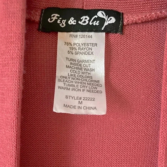 FIG & BLU | Women’s Open Front Knit Peach Waterfall Cardigan Size M (fits L) - Picture 5 of 5
